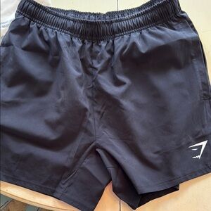 Gymshark Black Athletic Shorts with Elastic Waistband and Lightweight Fabric